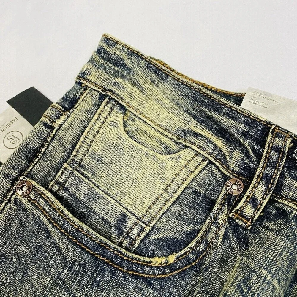 NWT Fashion Jeans Denim Mens Blue Slim Straight 5 Pocket Jeans‎ 26X29